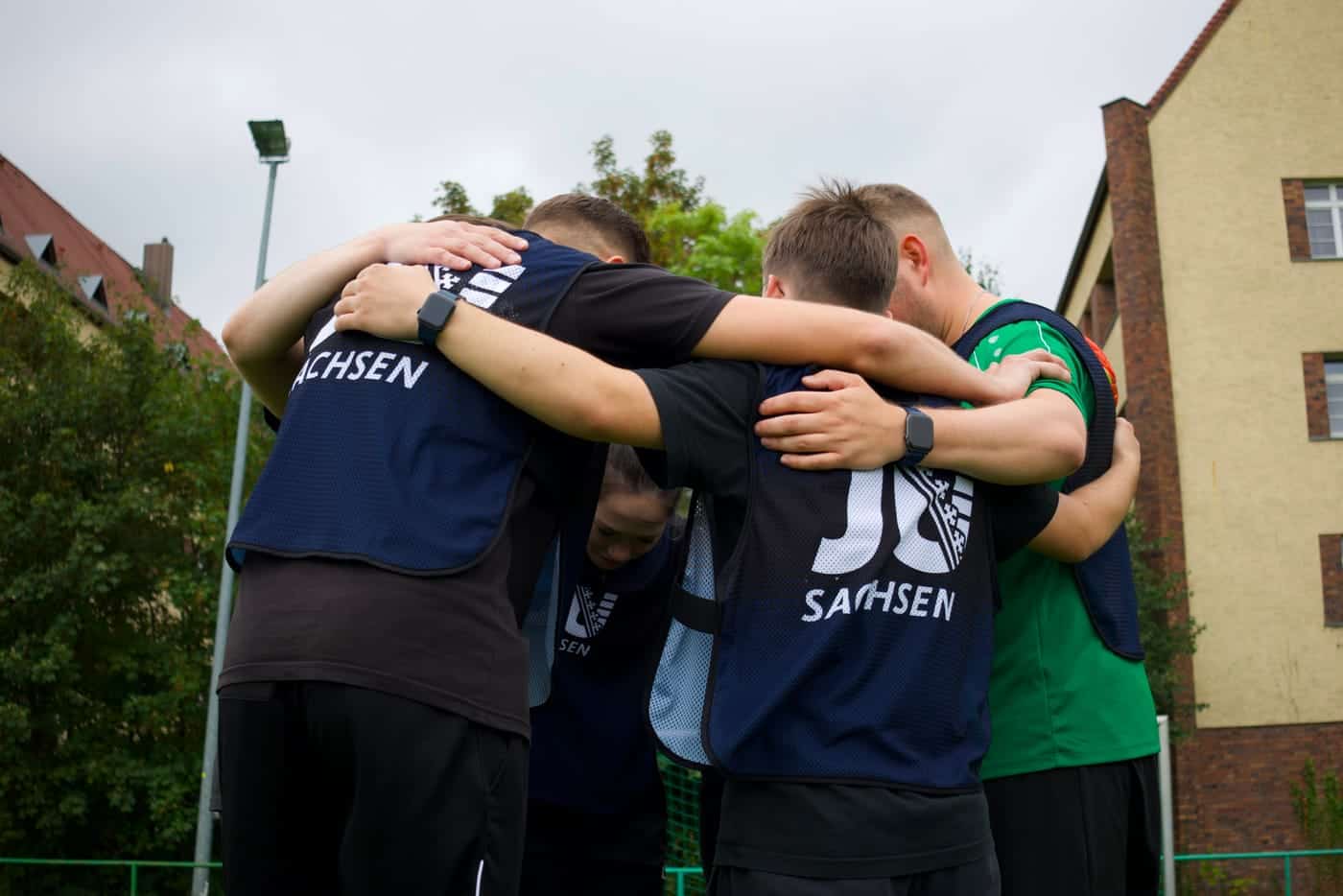 Mannschaftskreis vor dem Spiel