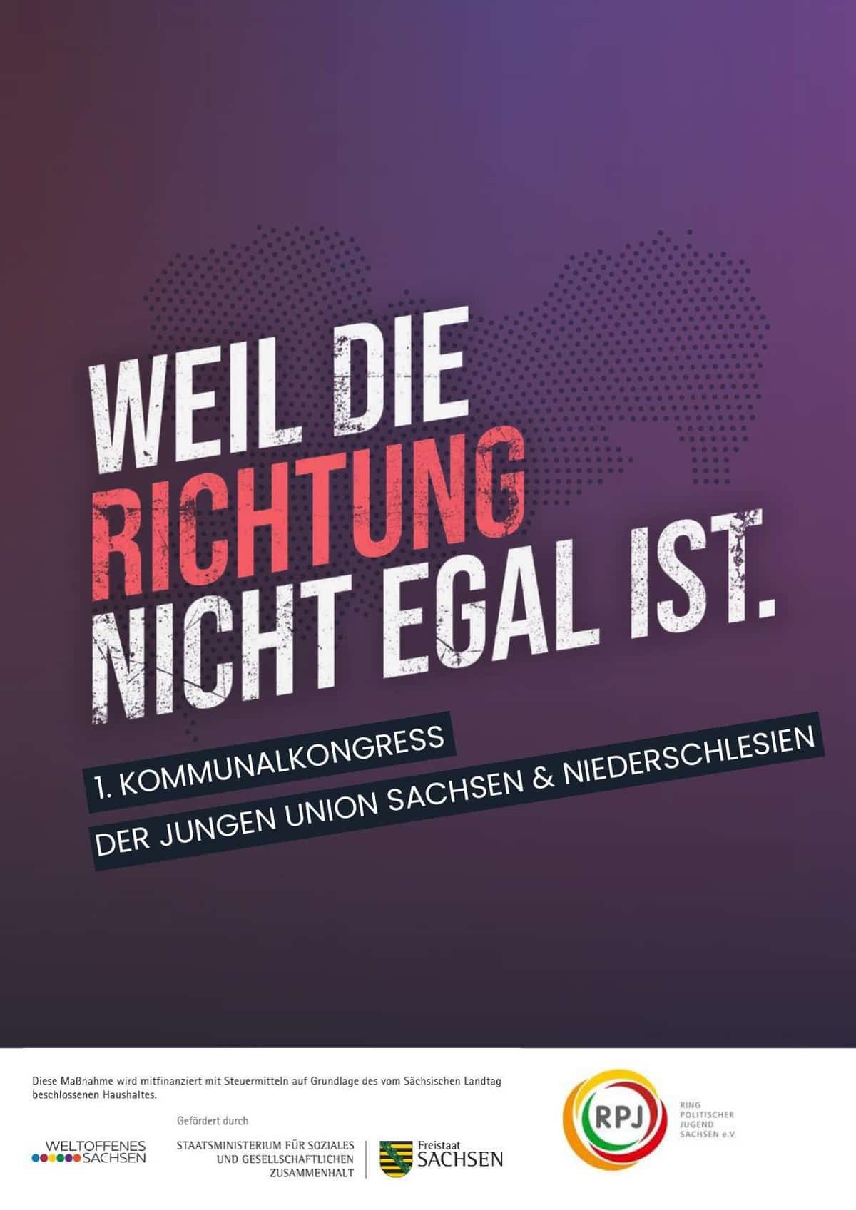 Titelseite der Einladung: 1. Kommunalkongress der Jungen Union Sachsen und Niederschlesien.